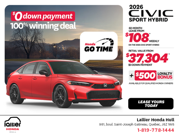 Get the 2026 Honda Civic Sedan Hybrid!