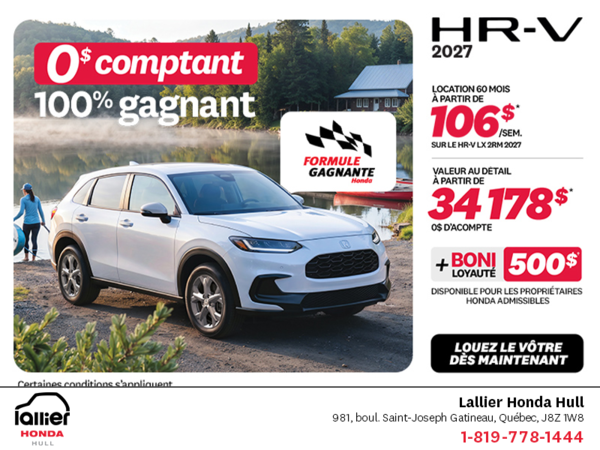 Obtenez la Honda HR-V 2027!