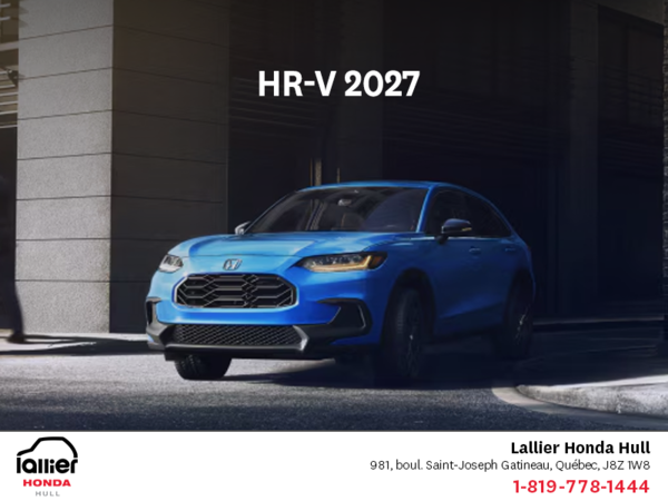 Obtenez la Honda HR-V 2027!