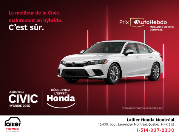 Obtenez le Honda Civic 2025 !