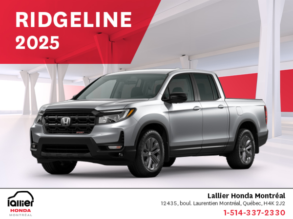 Obtenez le Honda Ridgeline 2025 !