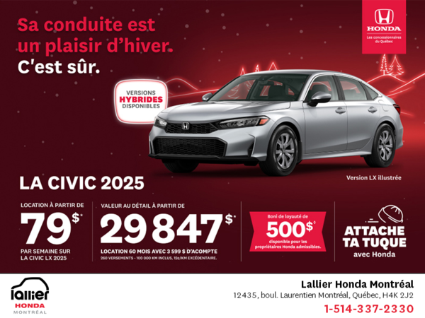 Obtenez le Honda Civic 2025 !