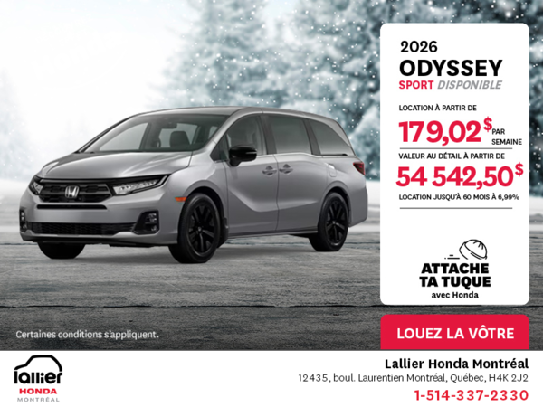 Obtenez le Honda Odyssey 2026 !