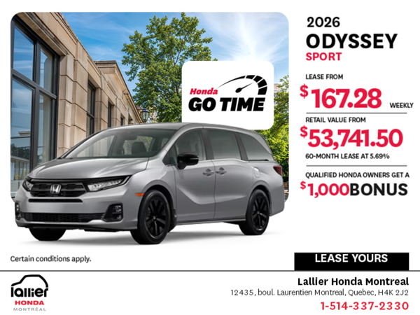 Get the 2026 Honda Odyssey!
