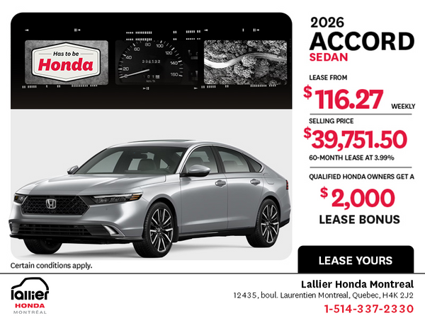 Get the 2026 Honda Accord!