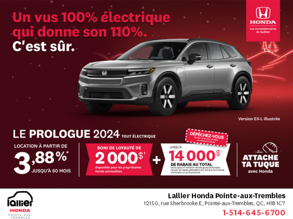 Obtenez le Honda Prologue 2024 !