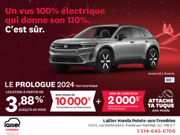 Obtenez le Honda Prologue 2024 !