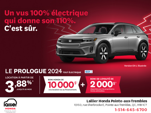 Obtenez le Honda Prologue 2024 !