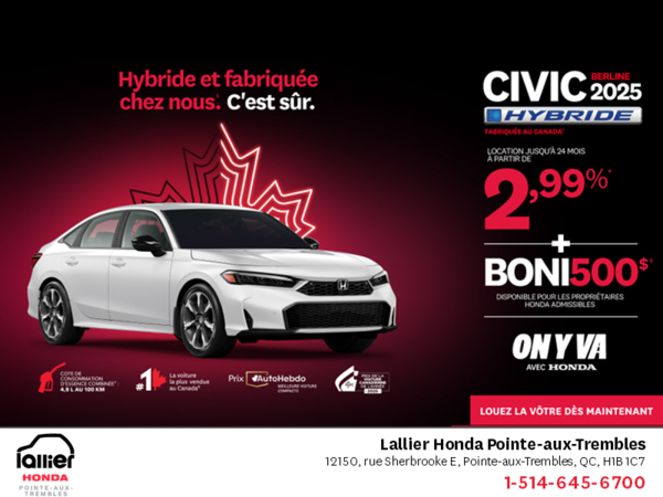 L'événement mensuel Honda !