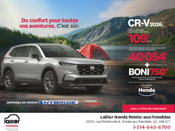Obtenez le Honda CR-V 2026!