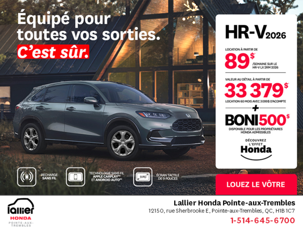 Obtenez le Honda HR-V 2026!