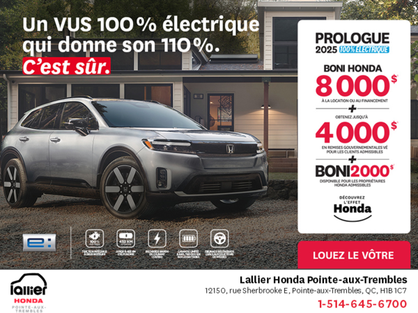 Obtenez le Honda Prologue 2025 !