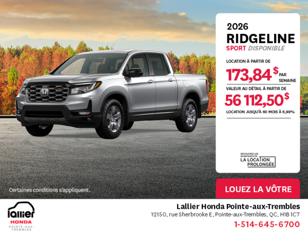 Obtenez le Honda Ridgeline 2025 !