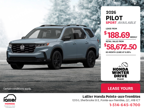 Get the 2026 Honda Pilot!