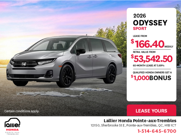 Get the 2026 Honda Odyssey!
