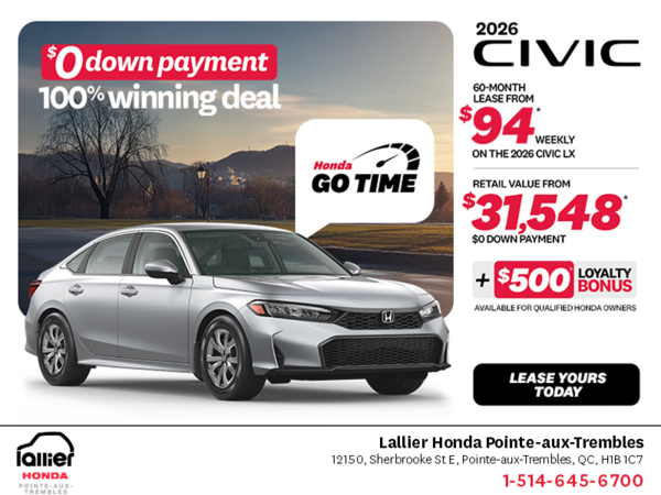 Get the 2026 Honda Civic Sedan!