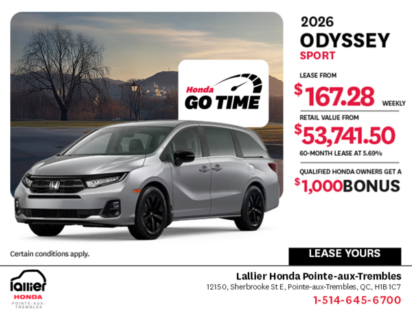 Get the 2026 Honda Odyssey!