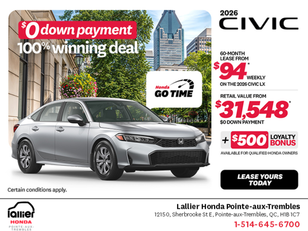 Get the 2026 Honda Civic!
