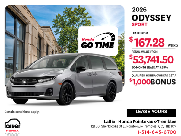 Get the 2026 Honda Odyssey!