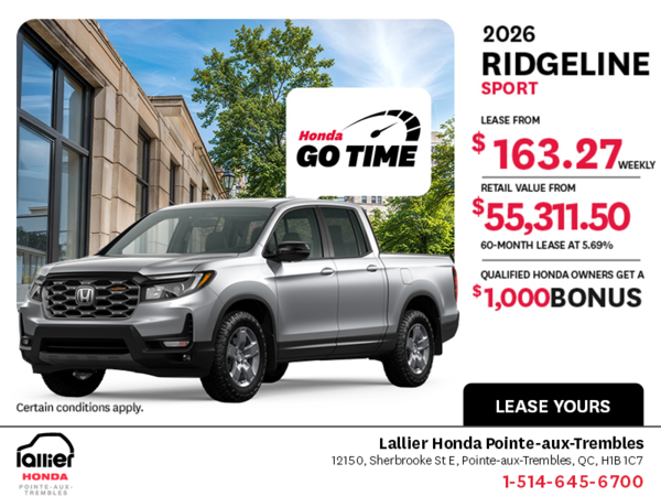 Get the 2026 Honda Ridgeline!