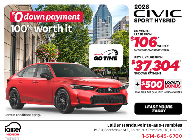 Get the 2026 Honda Civic Sedan Hybrid!