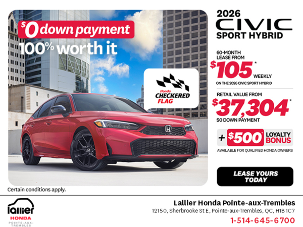 Get the 2026 Honda Civic Sedan Hybrid!