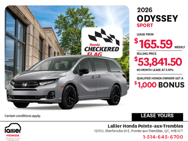 Get the 2026 Honda Odyssey!