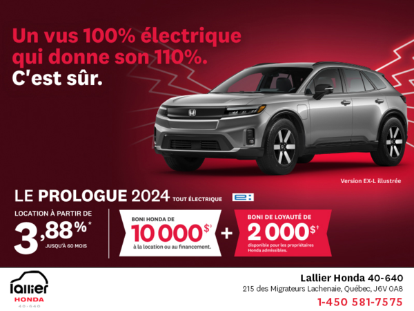 Obtenez le Honda Prologue 2024 !