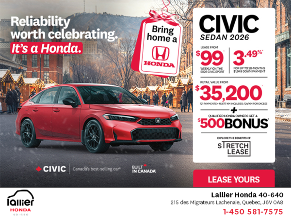 Get the 2026 Honda Civic Sport!