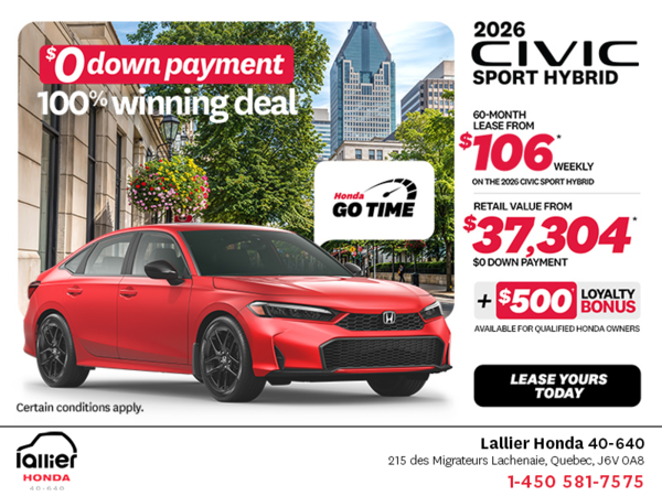 Get the 2026 Honda Civic Sedan Hybrid!