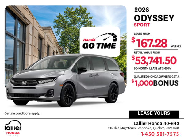 Get the 2026 Honda Odyssey!