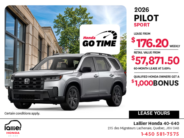 Get the 2026 Honda Pilot!