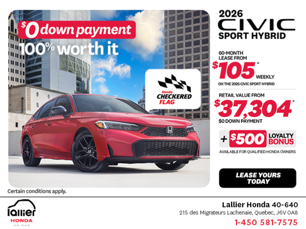 Get the 2026 Honda Civic Sedan Hybrid!