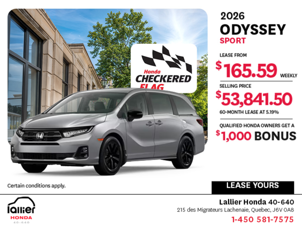 Get the 2026 Honda Odyssey!