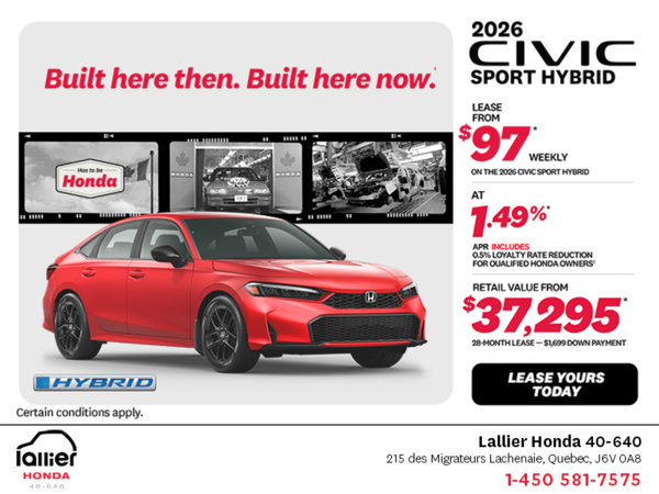 Get the 2026 Honda Civic Sedan Hybrid!