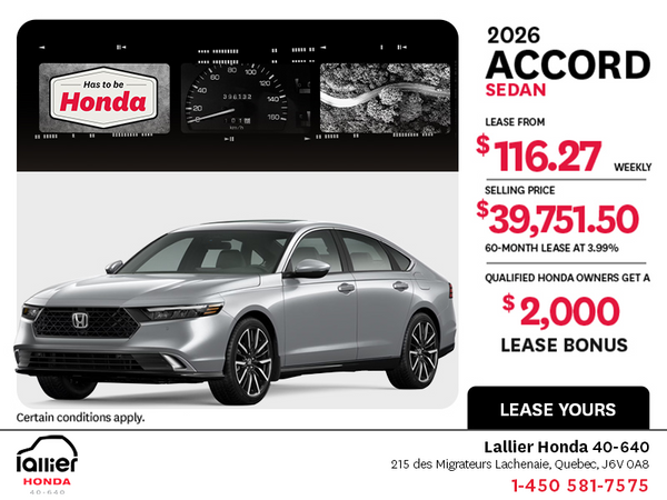 Get the 2026 Honda Accord!