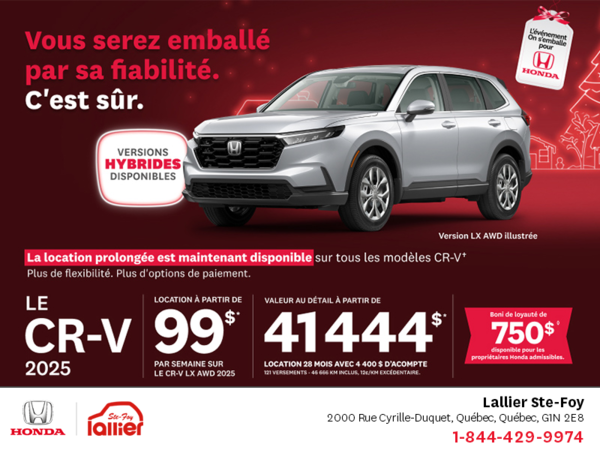 Obtenez le Honda CR-V 2025!