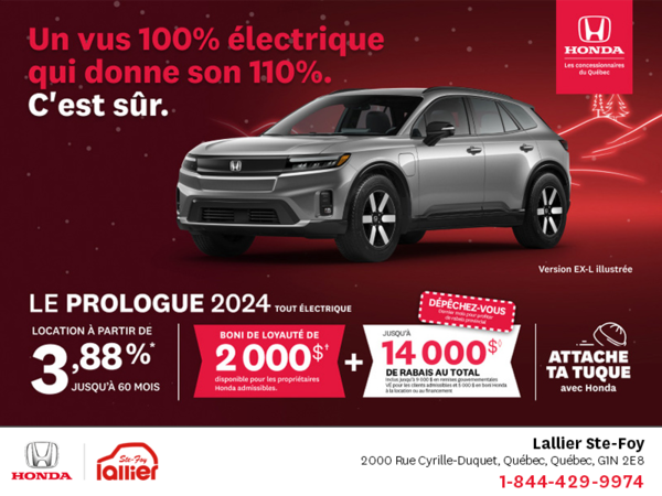 Obtenez le Honda Prologue 2024 !