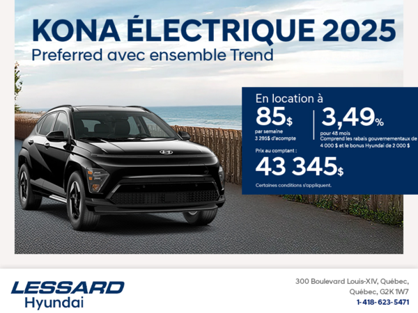 Procurez-vous le Hyundai Kona Electric 2025