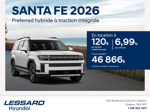 Procurez-vous le Hyundai Santa Fe Hybrid 2026