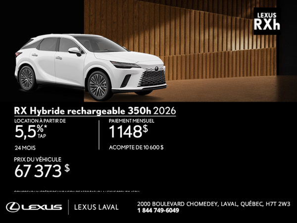 Lexus RX Hybride Branchable 2026