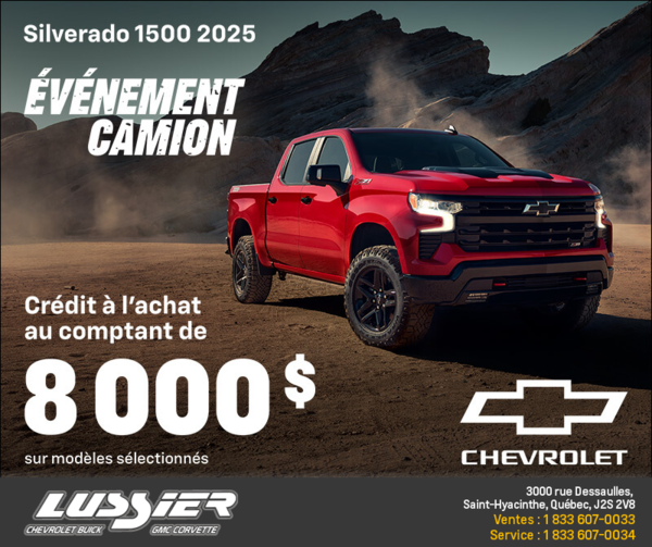 Procurez-vous le Chevrolet Silverado 1500 2025