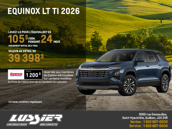 Procurez-vous le Chevrolet Equinox LT TI 2026