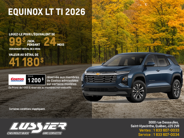 Procurez-vous le Chevrolet Equinox LT TI 2026