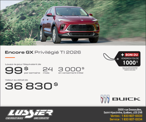Procurez-vous le Buick Encore GX 2026