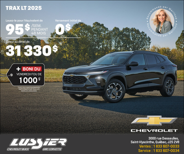 Procurez-vous le Chevrolet Trax LT 2025