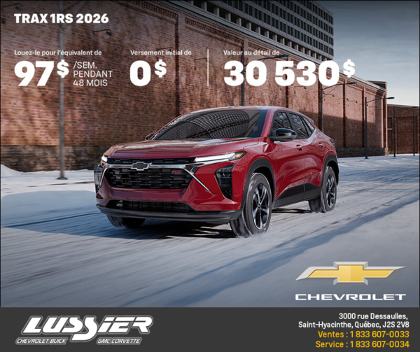 Procurez-vous le Chevrolet Trax 2026