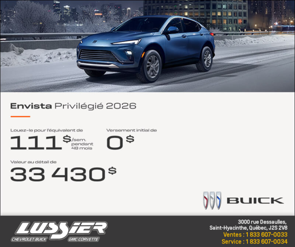 Procurez-vous la Buick Envista 2026