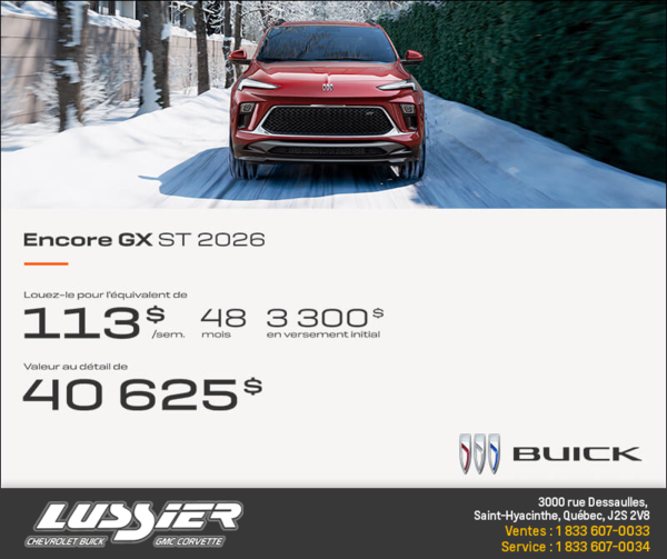 Procurez-vous le Buick Encore GX 2026
