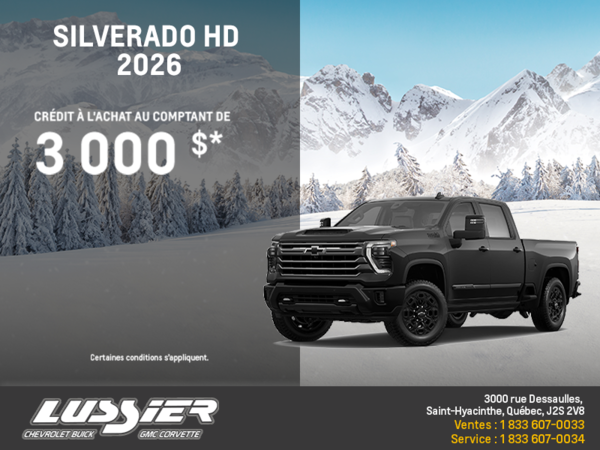 Procurez-vous le Chevrolet Silverado HD 2026